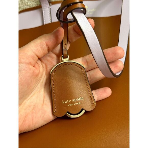 Kate Spade Magnolia Street Tote Medium Double Pocket Brown Lilac - Picture 14 of 14